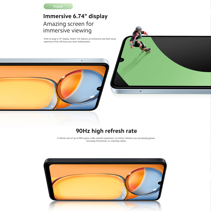 New Arrival Global Version Xiaomi 13C Cell Phone 6gb 128gb 6.74" Dot Drop Display 50mp Rear Camera 5000mah for Xiaomi Redmi 13C